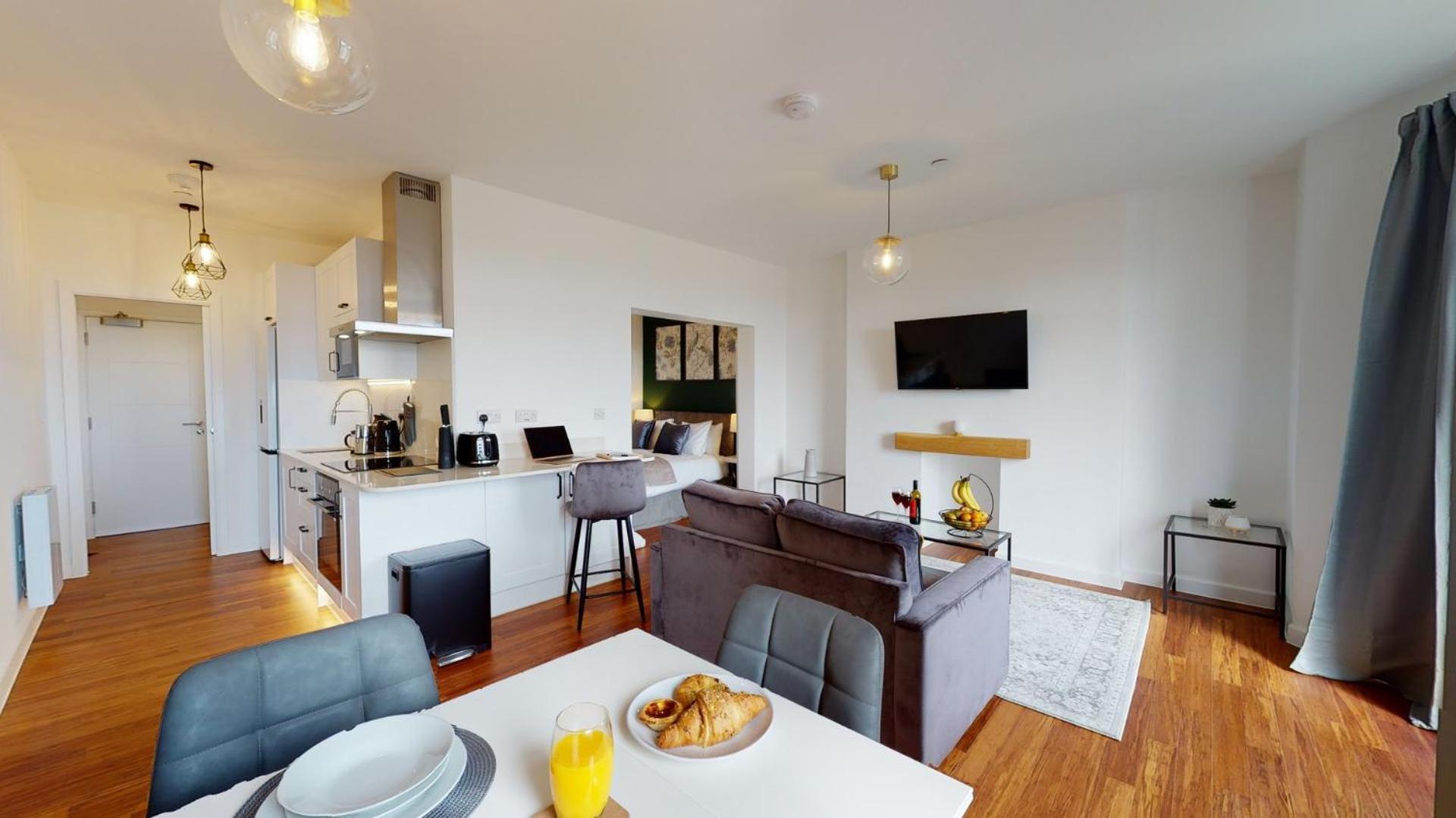 Studio Apartment With 65" Smart Tv Newport (Gwent) Exterior foto